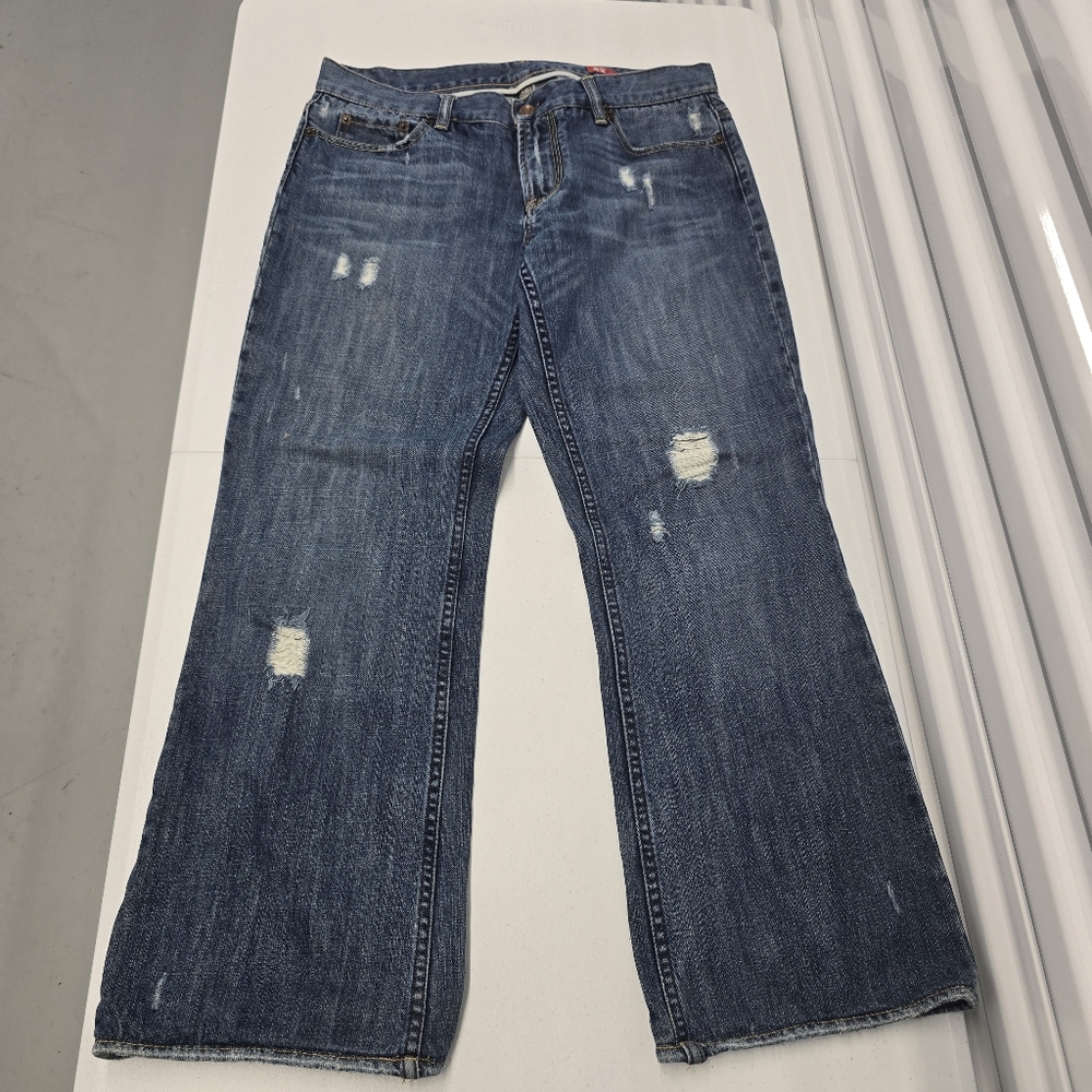 Express X2 Denim Laboratory Women's Jeans 10 *Short* Distressed Petite
